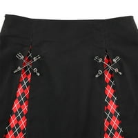 Ženska viška struka ispisana mini suknja A-linijska čipka za čipke Swith suknja mreža za šivanje naglih