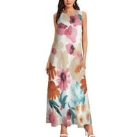 Ženske haljine Ljeto bez rukava Udobno Maxi Pogodna labava elegantna Long Split Beach cvjetna casual