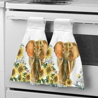 Elephant suncokret cvjetni ručnici za ruke kuhinja Kupatilo Viseće krpom Brzi suhi mekani upijajući