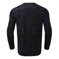 Košulje s popustom MENS pulover Dugi rukav Ispis O-izrez Labavi majica Pulover, crni