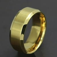 Rygai Muškarci Žene Titanijum čelični polirani prsten za vjenčanje nakit-ružičasto zlato