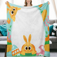 DiCasser Happy Eastery Bunny bacajte pokrivač sa jastukom šarenim dekorativnim mekim ugodnim prekrivačima