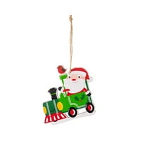 Pontos Božićni drveni viseći ukras Santa Claus Reindeer Snowman Gnome ELF Xmas Tren Ornament Party Pokloni