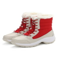 Ferndule ženske čizme za snijeg MID CALF vodootporne čipke za plišane zimske cipele