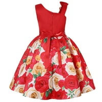 Opremljena haljina za djevojčice Clearence New ramena Dječja haljina Ruže haljina od suknje Djevojke