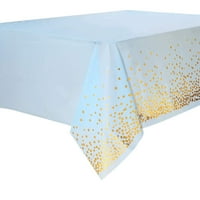Plavi i zlatni stolnjak za zabavu, zlatni tački konfeti Jednokratni pravokutni plastični poklopac stola
