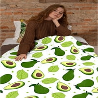 Voćni avokado crtani pokrivač baca meko lagano toplo ugodno Flannel Fleece Womens Odrasli i dječji pokloni