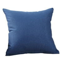 Jshnmn bacanje jastuka navlači čvrste boje, kvadratni platneni ukrasni jastuk za kauč plave boje
