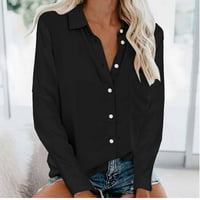 Cleariance Trendi Žene vrhovi Womans Button Bluza dugih rukava majica Ljetni modni uzročni vrhovi