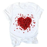 Dan zaljubljenih ljubavnih srca cvjetni mekani ispisani kratkih rukava Top bluze hot6sl4879024