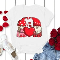 Majice za ženske bluze za valentinovo majica slatka crtana ljubav tisak Crewneck kratkih rukava vrhunska