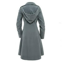 Ertutuyi Women Wool Wool Slim Coat Jacket Debela-parka Oglas duga zimska odjeća svijetlo plava s