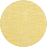 Ahgly Company u zatvorenom okruglom suvremenom senfru Žutim apstraktnim prostirkama područja, 7 'okruglo