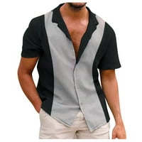 Muška modna ležerna bluza za majicu isključite košulju na ogrlicu od ovratnika, majica s kratkim rukavima,