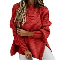 Sizzling Štednja Wxlwzywl džemperi za žene čišćenje Plus size Solid Boja dugih rukava Pulovere O-izrez