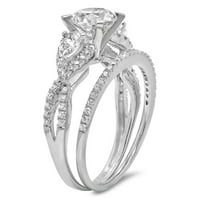 1. CT okrugli rezan originalni kultivirani dijamant VS1-VS J-K 14K bijelo Angažovanje vjenčanih mladenka Dizajnerski prsten BW set W Crystal boine kamenje veličine 9.5