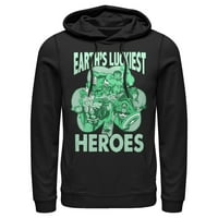Muškarci Marvel Earth najsretniji junaci sv. Patrick povlači sa hoodie crni velikim