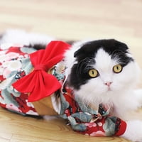 Reheyre Japanski stil luk-čvor Dekor Tkanina Mačka Kimono - Dvo-noge kućni kostim za zabave