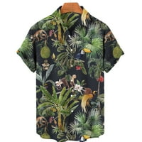 Ležerne prilike za majice Summer Otpušteno ovratnik Cvjetni ispisani Klasični patchwork gumb za bluzu na plaži Havajski ljetni vrh