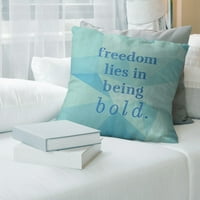Artverse Quotes Fau Gemstone Budite podebljani jastuk za inspirativni citat - Standardno preveliko