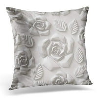 Smeđi zid 3D cvijeće bijeli latica jastučni jastučni jastučni poklopac jastuk