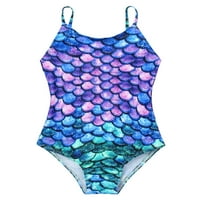 iefiel Little Girls Jedno kupaće kostimi šarene riblje ljestvice uzorak kupaći kostimi kupaći odijelo