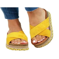 Sanviglor Lady Summer Slide Cross Strap Wedge Sandals Slip na platformi Sandal Unutarnji i vanjski udobne