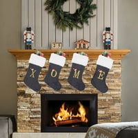Pontos Božićne čarape pletenje snježne pahuljice Veliki kapacitet sa visećim konopcem Stvaranje atmosfere