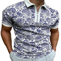 HAITE MENS T majice kratki rukav ljetni vrhovi rever vrat polo majica tenis majica trčanje prugasti