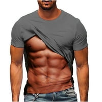 Odeerbi Ljetne grafičke majice za muškarce Božićni 3D tiskanje Bluze Siva