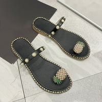 Honeeladyy sandale za žene Ljetne sandale Dame Ananas Sandale Clip Toe Flip Flops Boho Casual Papuče