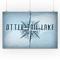 Otter rep jezero, Minnesota - jezero - jezero - jezero i kompas - umetničko delo sa fenjerom