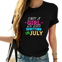 Djevojka koja se sviđa u srpnju Vintage ženska grafička majica kratkih rukava - savršen casual poklon