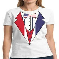TUXEDO košulje žene - 4. jula smiješne novitetne grafike - američka američka zastava