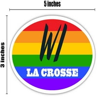 La Crosse Wi Wisconsin La Crosse County Rainbow Pride Zastava Stripes Pride zastava Euro naljepnica