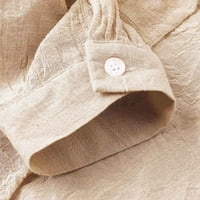 Lowrofile košulje za žene plus veličina dugih rukava Ležerne prilike Modni labavi V-izrez pamučne posteljine zimske pad majice