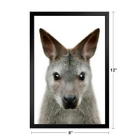 Wallaby portret izbliza australijske divljine životinje Foto umjetnost slika Ne Clast Wood okvir zaslon