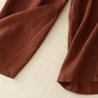 Caveitl ženske pantalone za gležnjeve za ljeto, žensko proljeće ljeto u boji slobodno vrijeme retro crnka retro nacrtaju frenulum elastične strugove hlače devete hlače crvene boje, xxl