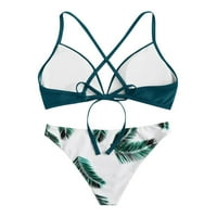 Tking Fashion Women kupaći list nasumični otisak bikini set push-up kupaći kostim od kupaćih kupaćeg