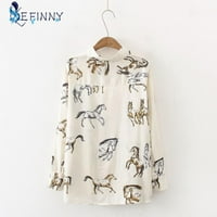 Košulja za životinje Spring Retro Hong Kong Style Design Niche Satin Bluze White XL