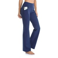Vježbe za žene Visoko struk joga hlače visoke struk ravne noge Sportske pantalone pantalone sa džepom