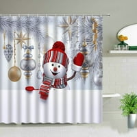 Božićna zavjesa za tuširanje Santa Claus Snjegović veseli božićno kupatilo zaslon za kupatilo Dekor vodootporne krpe za krpu