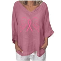 Pokloni raka za žene Modni ženski ljetni V-izrez za rukav za rezanje, bluza za majicu