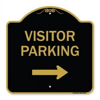 Prijavi se A-des-BG-1818- u. Znak dizajnera - parking za posetioci sa strelicom u desnoj strani, crno-zlatno