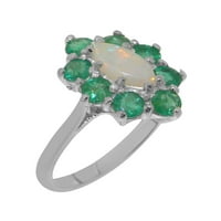 Britanci napravio je 18k bijeli zlatni prirodni prsten i smaragdni ženski rub - veličine opcija - veličine