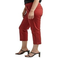 Capreze Dame olovka Pant Soled Color Capri hlače Srednja struka dno Lounge pantalone ravna noga crvena