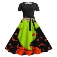 JTCKARPU Hallowee N Plus Veličina za žene Ženske žene Hallowee n COLeful Print Swing suknja haljina