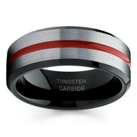 Crveni volfram Vjenčani prsten za vjenčanje crne volfram prsten za prsten za muškarce i žene srebrni