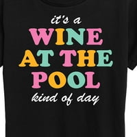 Instant poruka - vino na bazenu - Ženska grafička majica kratkih rukava