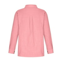 Floleo ženski vrhovi za klirens bluza jesen ženske košulje s punim bojama dolje košulje V izrez labava